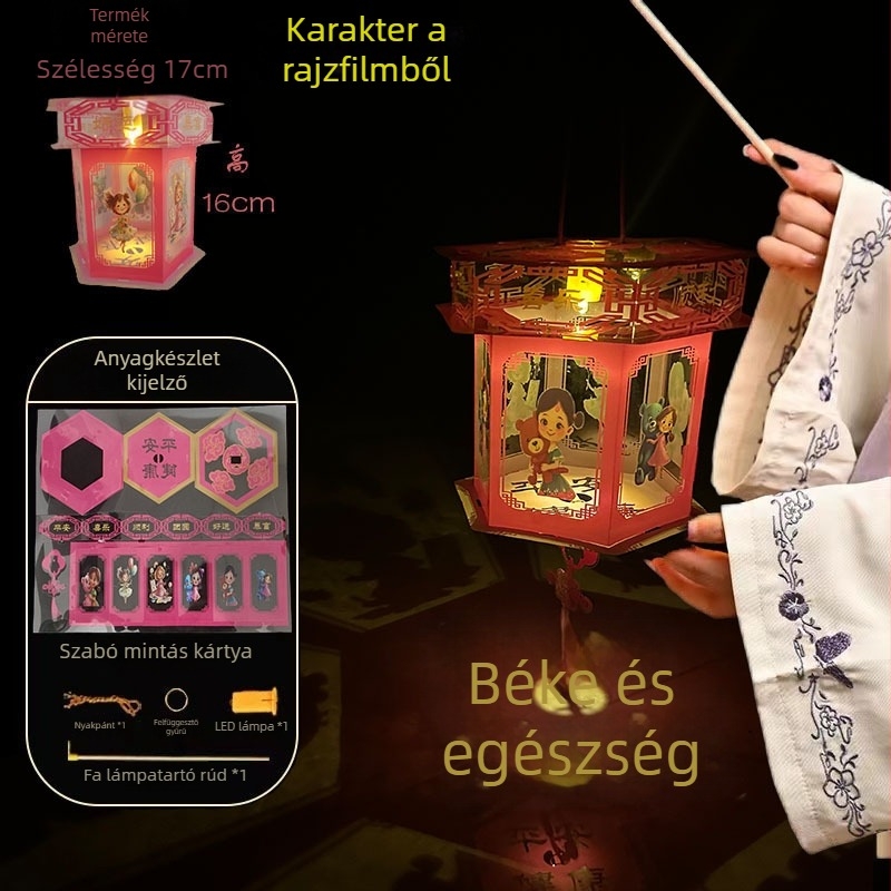 Jáde nyuszilámpa gyerekeknek, hordozható kézi lámpa, új modell a Sárkány évére, kínai paraszt-stílus