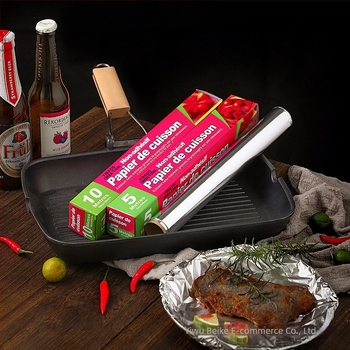 Grill- és sütő alufólia, vastagabb fólia, olajfelszívó sütőpapír, 10 m