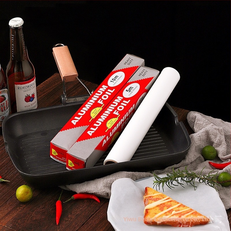 Grill- és sütő alufólia, vastagabb fólia, olajfelszívó sütőpapír, 10 m