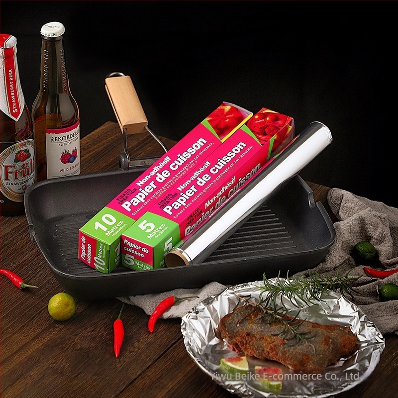 Grill- és sütő alufólia, vastagabb fólia, olajfelszívó sütőpapír, 10 m