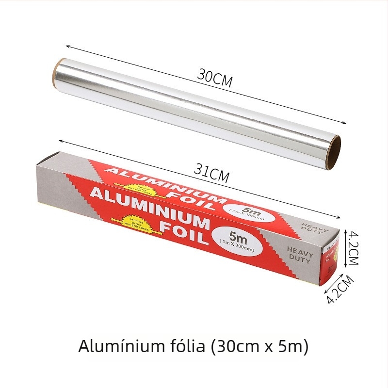 Grill- és sütő alufólia, vastagabb fólia, olajfelszívó sütőpapír, 10 m