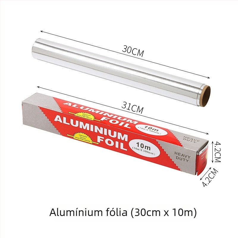 Grill- és sütő alufólia, vastagabb fólia, olajfelszívó sütőpapír, 10 m