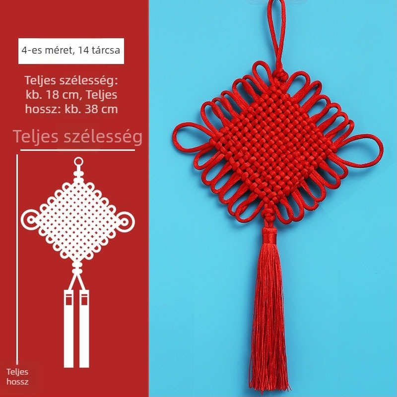 Kézzel szőtt kínai csomó medál, kis méretű, nappalihoz és színpadi dekorációhoz, újévre és költözésre