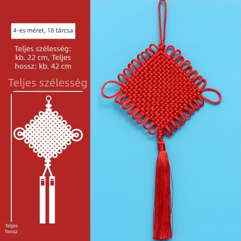 Kézzel szőtt kínai csomó medál, kis méretű, nappalihoz és színpadi dekorációhoz, újévre és költözésre