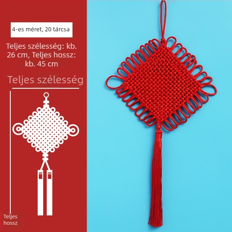 Kézzel szőtt kínai csomó medál, kis méretű, nappalihoz és színpadi dekorációhoz, újévre és költözésre
