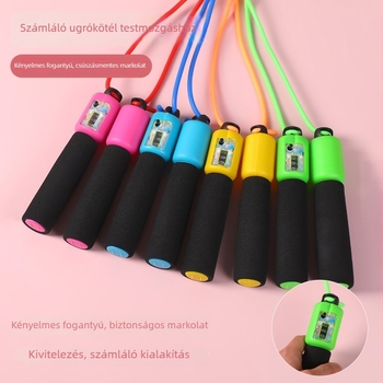 Ugrókötél habos markolattal, kötél hossza 2,55 m, markolat 16 cm, kültéri edzéshez és zsírégetéshez