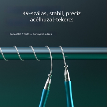 Állítható acélsodronyos ugrókötél, dupla csapágyakkal, önzáró mechanizmussal, 3 m hosszú, felnőtt edzésre és zsírégetésre