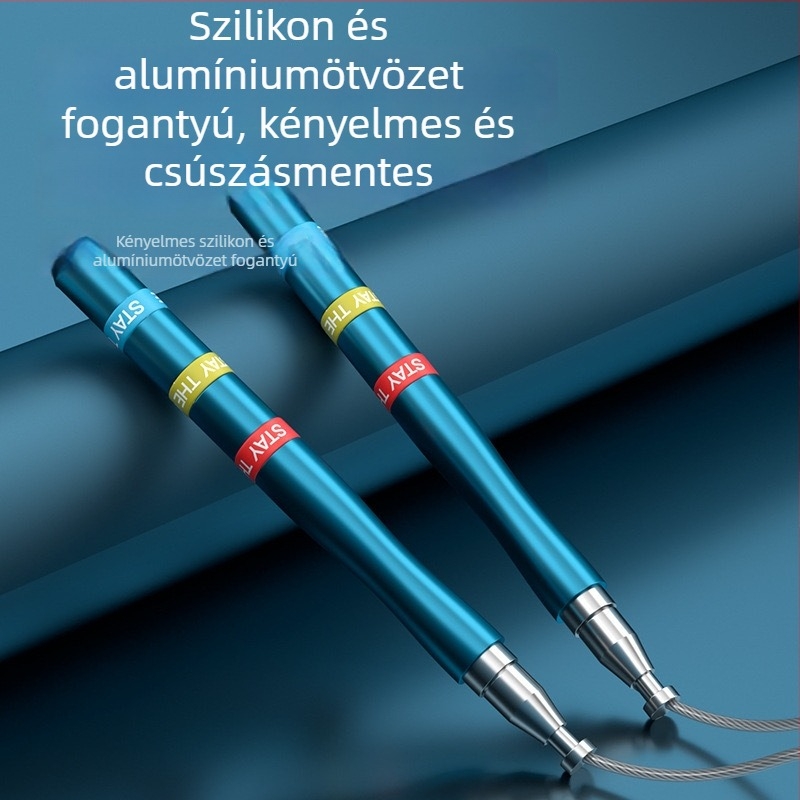 Állítható acélsodronyos ugrókötél, dupla csapágyakkal, önzáró mechanizmussal, 3 m hosszú, felnőtt edzésre és zsírégetésre