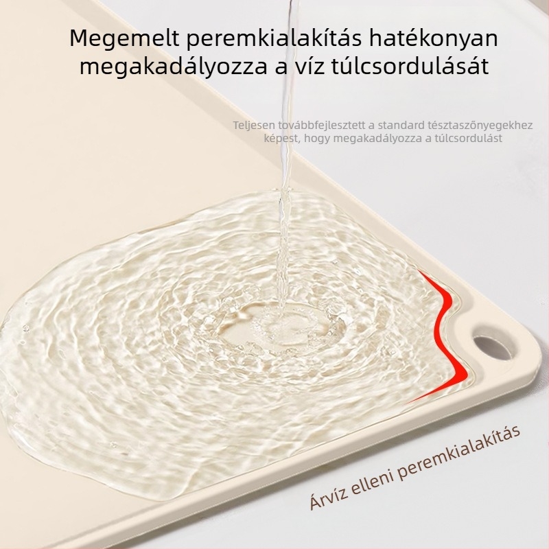 Élelmiszer-minőségű szilikon dagasztó alátét, nagy méretű, személyre szabott logóval, vastagodott és magasított éllel, konyhai sütéshez és tésztagyúráshoz.