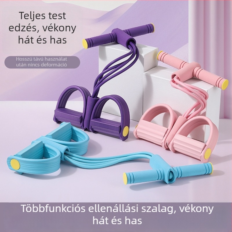 Pedállal működtethető TPE-cső feszítő készülék, többfunkciós hasizom-edző
