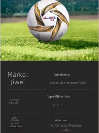 Jiewei méret 5, 8-paneles futball-labda ragasztott textil belsővel, fiatalok és felnőttek számára, versenylabda, modell 8703
