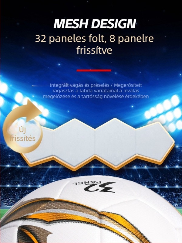 Jiewei méret 5, 8-paneles futball-labda ragasztott textil belsővel, fiatalok és felnőttek számára, versenylabda, modell 8703