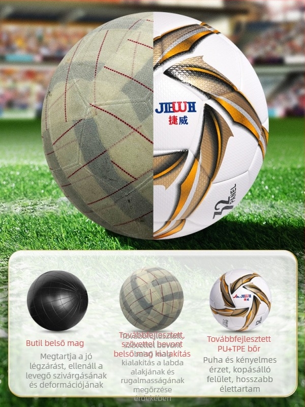 Jiewei méret 5, 8-paneles futball-labda ragasztott textil belsővel, fiatalok és felnőttek számára, versenylabda, modell 8703