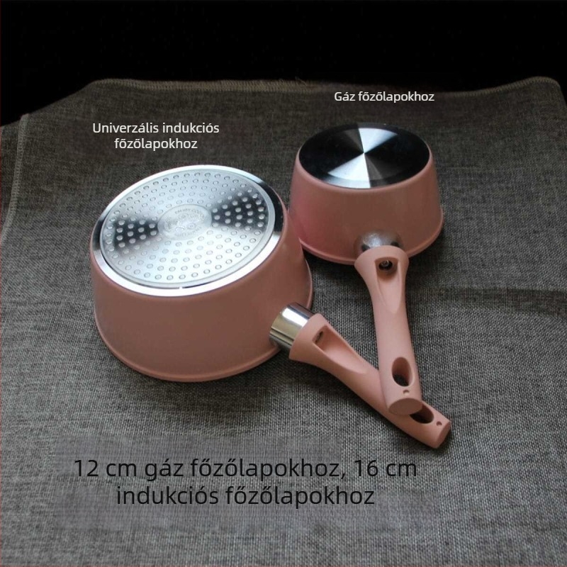 Koreai stílusú aranyos mini tejes fazék, 12 cm, tapadásmentes, reggelire, tojásokhoz és desszertekhez