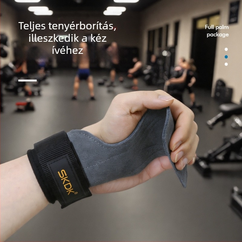 Tehénbőrből készült segítő öv deadlifthez és húzódzkodáshoz, tenyérvédő, csúszásmentes kézvédők a fitneszrúdhöz