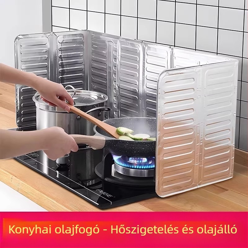 Konyhai olajspriccvédő, összecsukható falpanel a főzéshez, magas hőmérséklet-álló