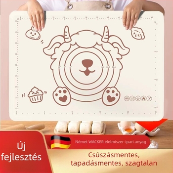 Szilikon gyúró- és nyújtómatrac, vastag, tészták nyújtásához és sütéséhez, élelmiszer-minőség, csúszásmentes, rajzfilm mintával