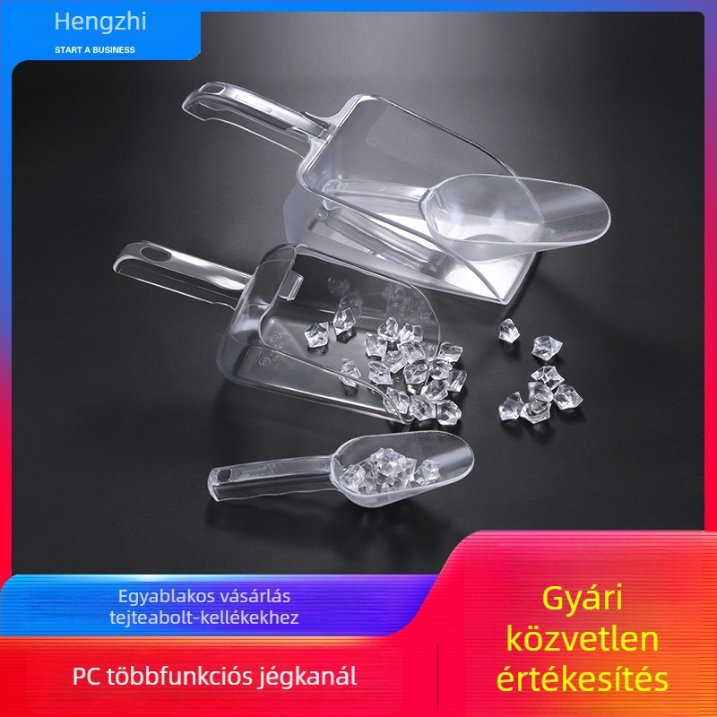 Jégkanál akril és PC műanyagból, megvastított és ütésálló, jégkészítő gépekhez, nagy méret, liszt és rizs merítésére