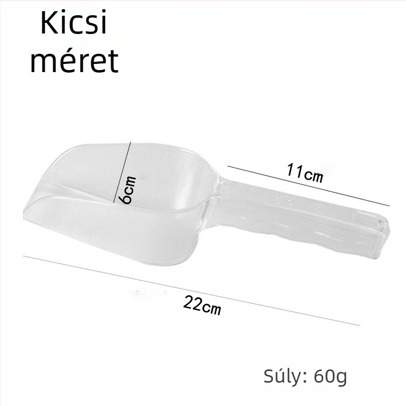 Konyhai lapát műanyagból, átlátszó akril bevonattal, rizshez és liszthez