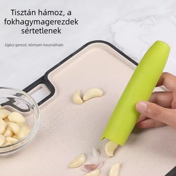 Szilikonból készült fokhagyma-hámozó eszköz, konyhai görgős fokhagyma-nyomó