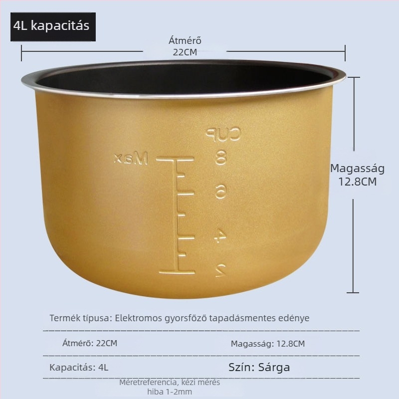Midea elektromos nyomáskonyha belső edényéhez univerzális kiegészítők, vastagabb, tapadásmentes