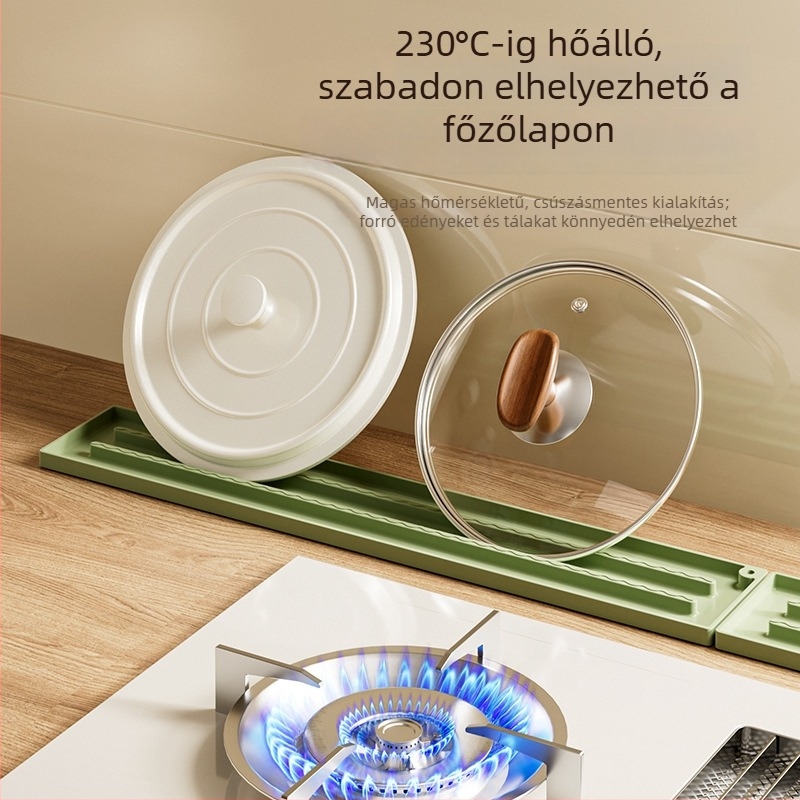 Silikon fedő-tároló alátét, hordozható és moduláris a konyhapult számára, csúszásmentes