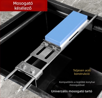 Állítható rozsdamentes acél konyhai késélező tartó, rögzített szögű tartó, új modell háztartási használatra