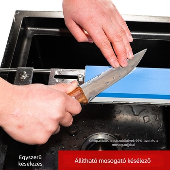 Állítható rozsdamentes acél konyhai késélező tartó, rögzített szögű tartó, új modell háztartási használatra