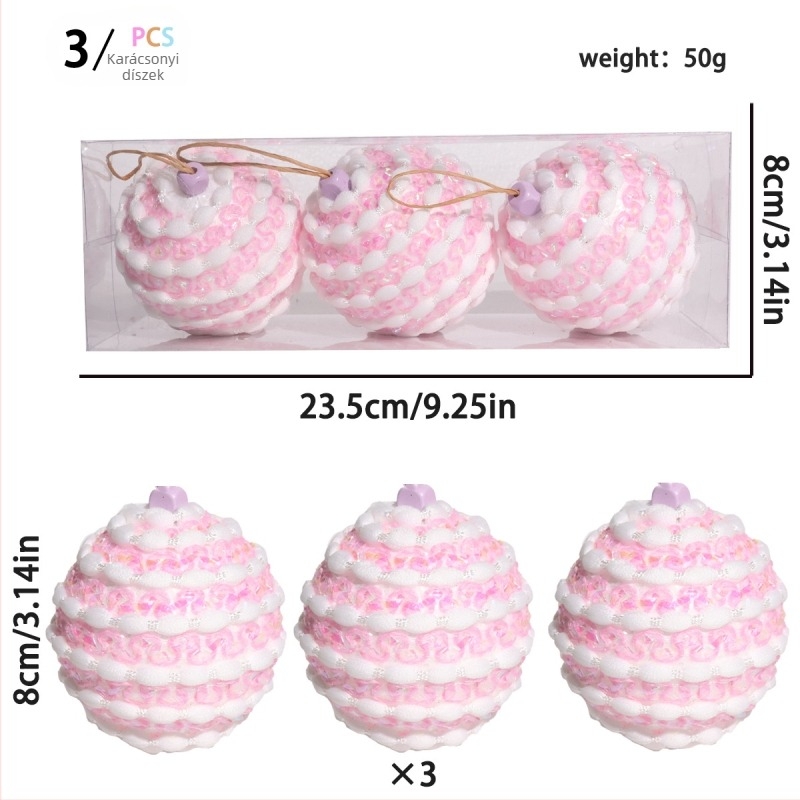 Festett macaron alakú habgömb – karácsonyi dekoráció a fán