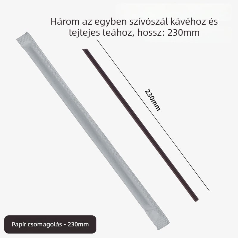 Egyszer használatos fehér műanyag szívószál és keverő forró italokhoz és tej-teához, hegyes vég, vékony cső