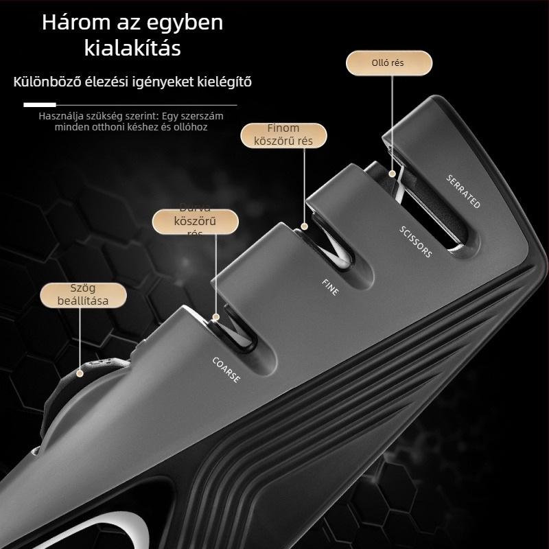 Új konyhai késélező fix szögű, állítható szöggel – alkalmas vágókésekhez, gyümölcs- és ollókhoz