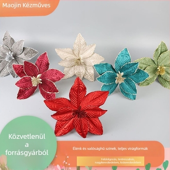 Aranyporos művirágfej karácsonyi, esküvői és otthoni dekorációhoz