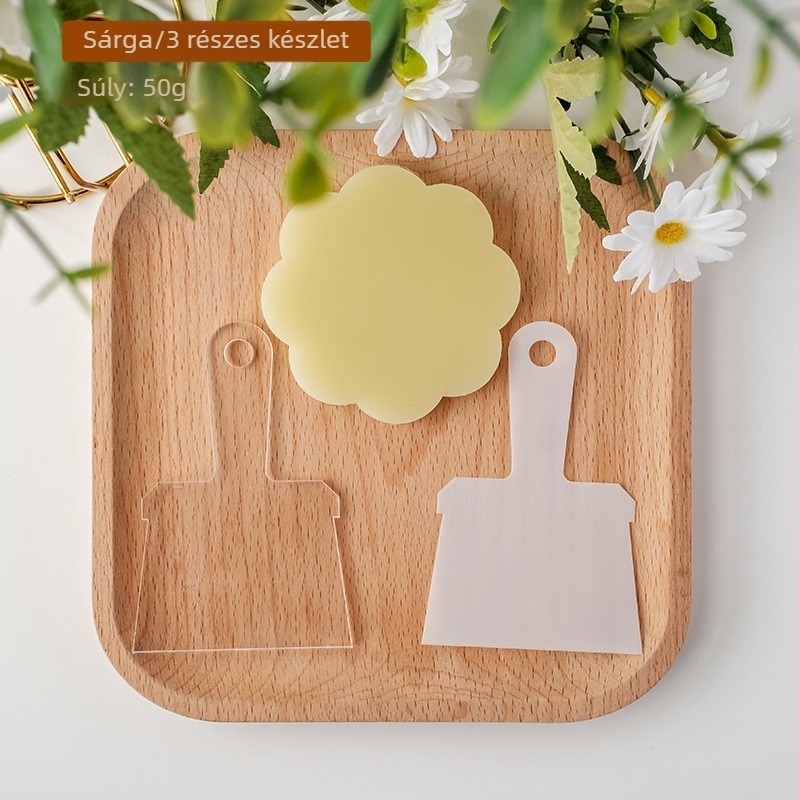 3 részes fondant formázó készlet: mini szilikon lapok és akril spatula kezdőknek