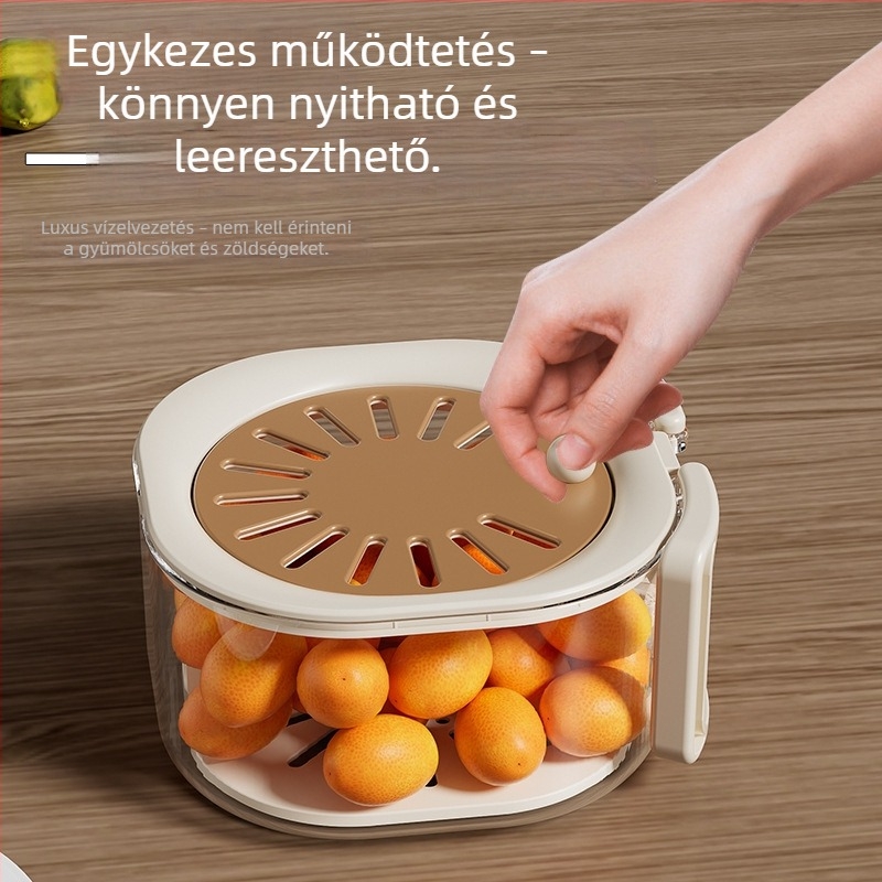 Többfunkciós összecsukható gyümölcskosár fedéllel, mosáshoz és leeresztéshez, kék, otthoni konyha