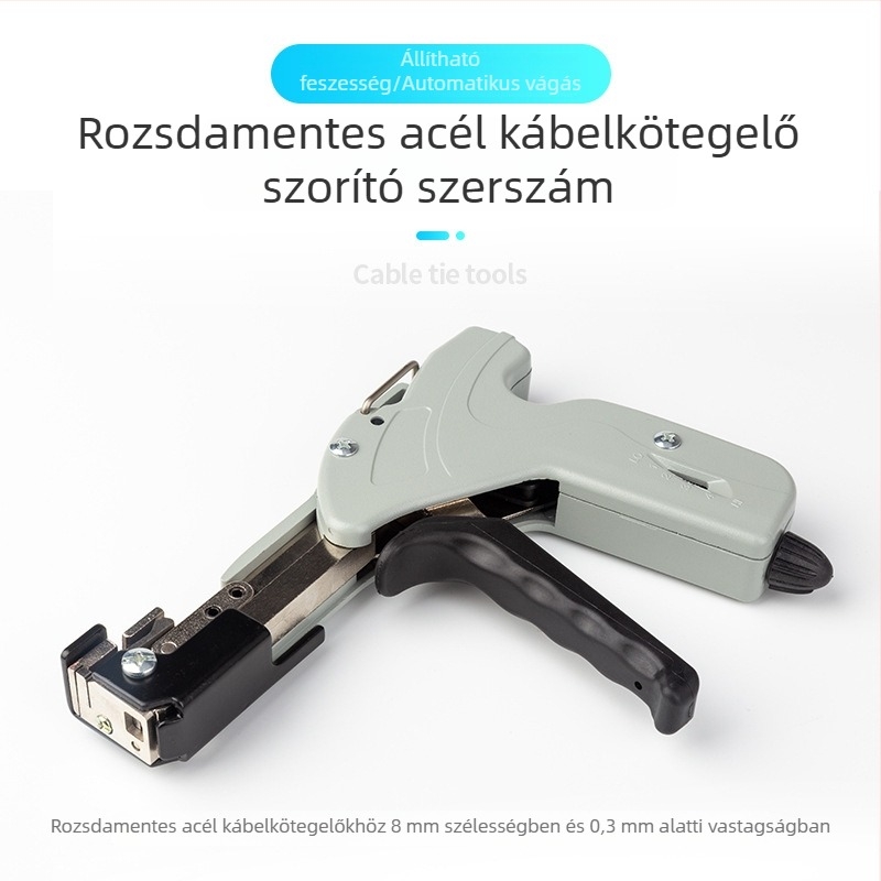 Rozsdamentes acél kábelkötő pisztoly, hordozható önzáró szerszám tengeri alkalmazásokhoz, egyszerű kábelfeszítő eszköz