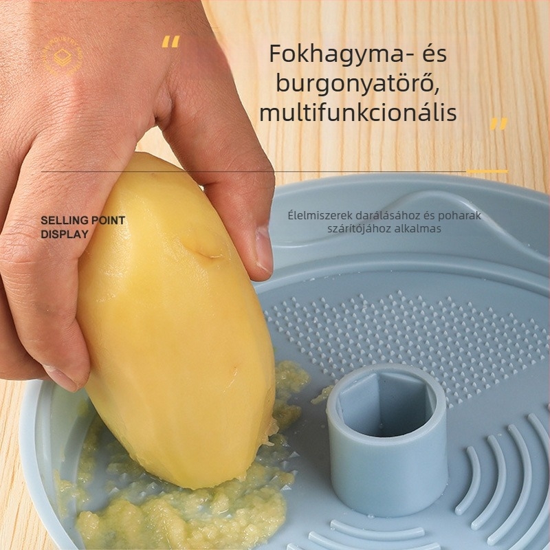 Kézi saláta- és zöldségdehidratáló, leeresztő kosárral és forgó leeresztővel