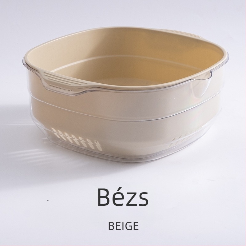 Konyhai kétszintes leeresztő kosár, nagy kapacitással gyümölcsök és zöldségek számára