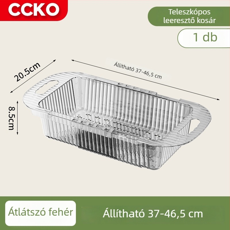 CCKO teleszkópos leeresztőkosár konyhai mosogatóhoz, elegáns és multifunkcionális a gyümölcsök mosására és leeresztésére