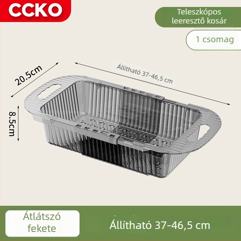 CCKO teleszkópos leeresztőkosár konyhai mosogatóhoz, elegáns és multifunkcionális a gyümölcsök mosására és leeresztésére
