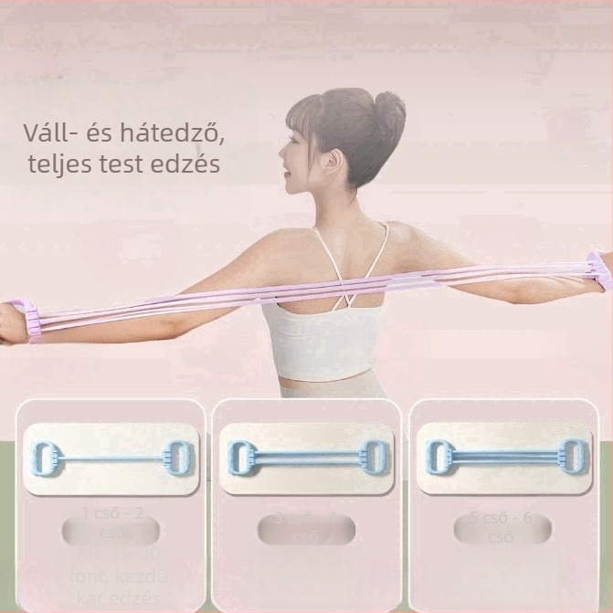 8-as alakú állítható feszítőeszköz hát- és válledzésre, hatcsöves otthoni edzéshez