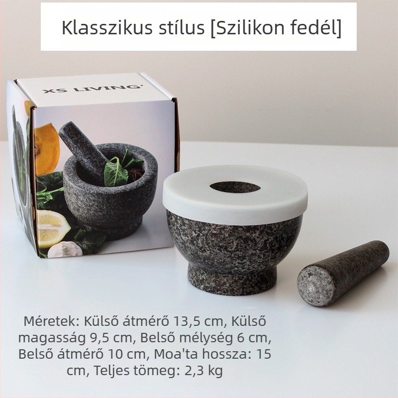 Fokhagyma mozsár és törő – strapabíró otthoni használatra, retro dizájn