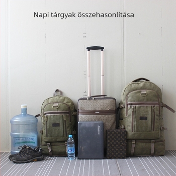 Kibővíthető vászon utazótáska, 56–75 l, kopásálló, uniszex