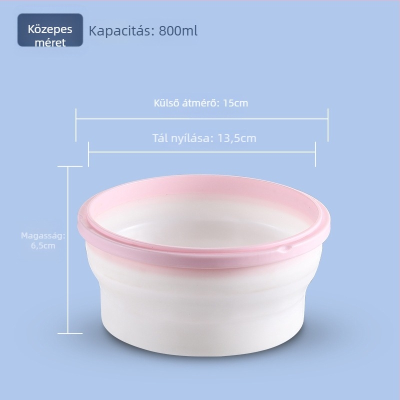 Összecsukható PP ebédtál és doboz, mikróbarát, hordozható kültéri ételtároló 800–1000 ml