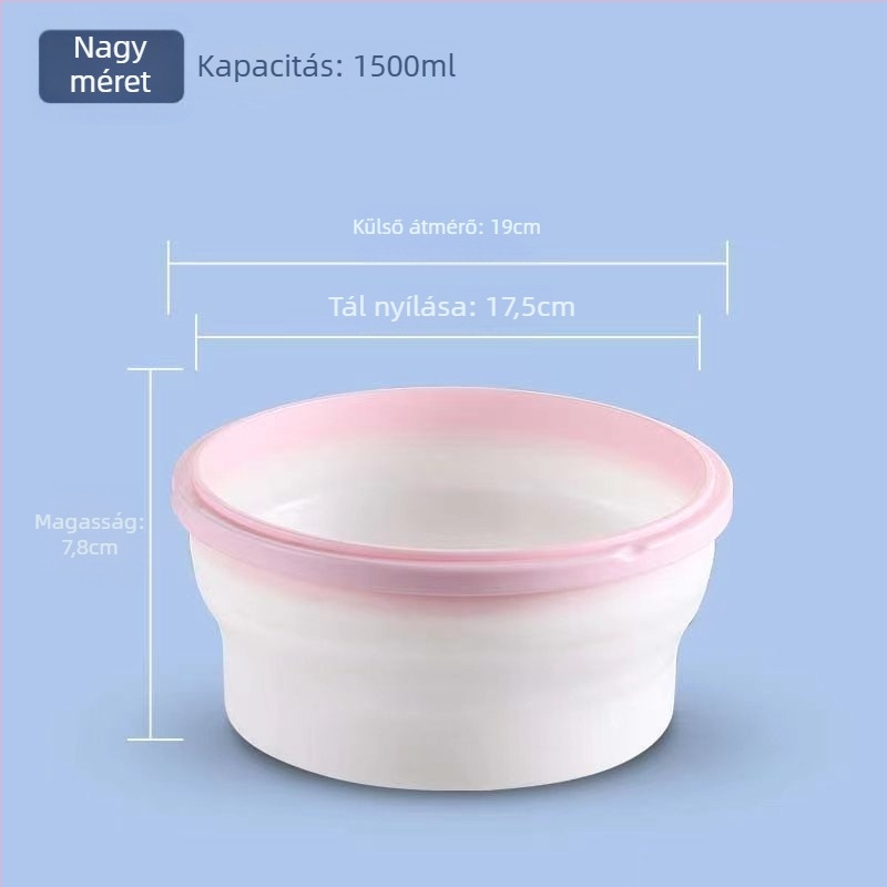 Összecsukható PP ebédtál és doboz, mikróbarát, hordozható kültéri ételtároló 800–1000 ml