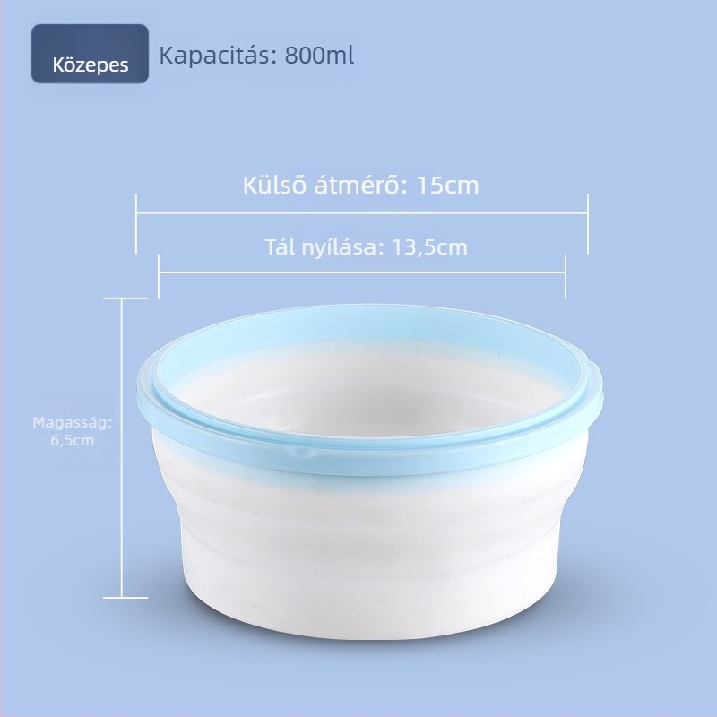Összecsukható PP ebédtál és doboz, mikróbarát, hordozható kültéri ételtároló 800–1000 ml