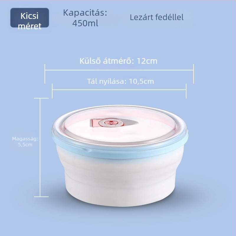 Összecsukható PP ebédtál és doboz, mikróbarát, hordozható kültéri ételtároló 800–1000 ml