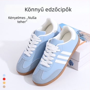 Női piros, könnyű edzőcipő vastag talppal, fűzős sportos-casual sneaker
