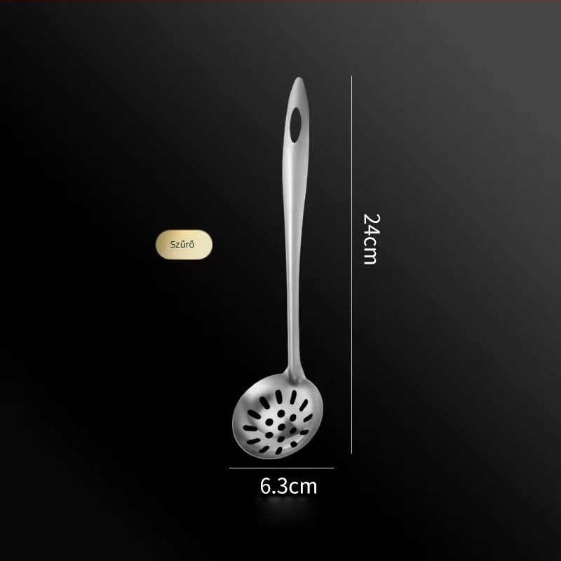 Vastagított rozsdamentes acél spatula fa nyéllel, konyhai eszközök készlet: spatula és leveses kanál