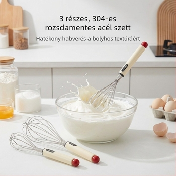 Félautomata tojáskeverő 304 rozsdamentes acélból, háztartási sütéshez, kézi mixer tojásokhoz és tejszínhez, tejhabosító