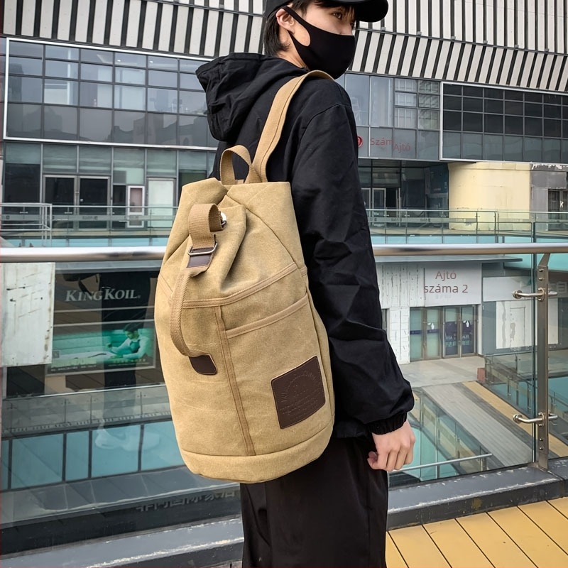 Vászon utazó hátizsák, nagy kapacitású, 20–35 L, uniszex, 14 hüvelykes laptophoz, ivópalack-zseb
